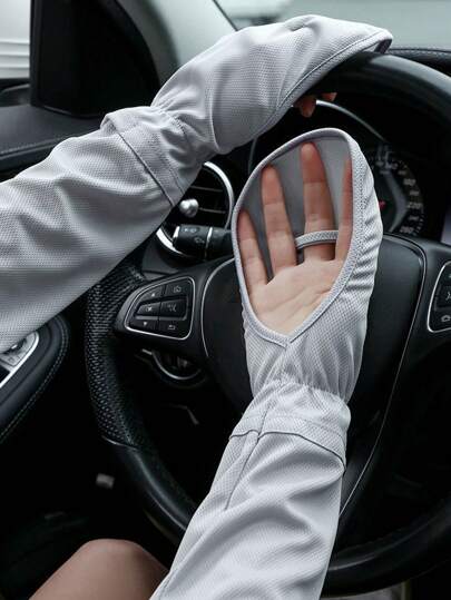 1 par de mangas de braço de condução de verão femininas, luvas trapezoidais respiráveis versáteis, luvas de condução de verão, punho de manga comprida de condução ao ar livre de secagem rápida, presente para mulheres, luvas esportivas