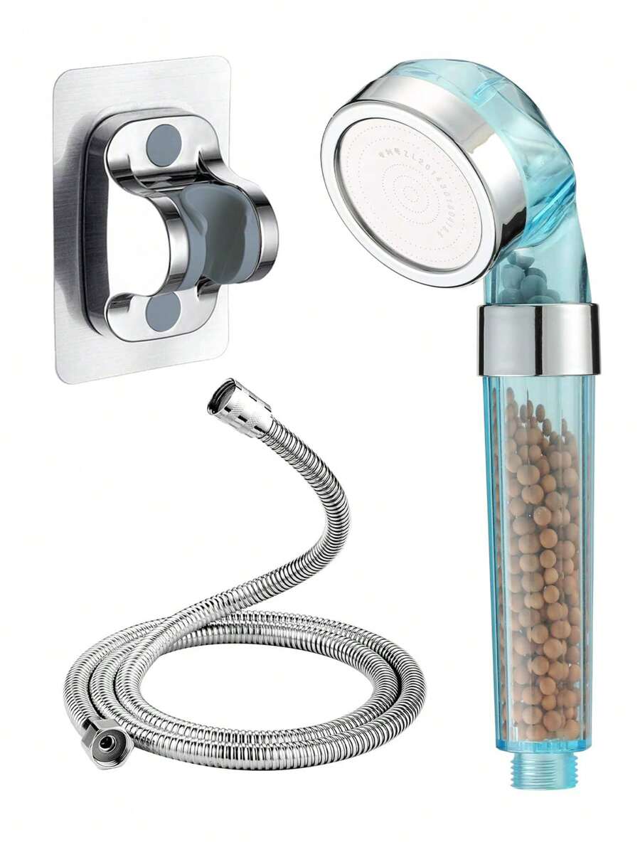 High Pressure Hand-Held Shower, ABS Plastic With Negative Ion Beads, Water-Saving Bathroom Spray, Bathroom Hardware, Bathroom Accessories, Enjoy The Luxury Bath Experience - Blue - View 1