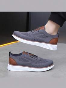 2025 New Stylish Men's Wingtip Breathable Lightweight Casual Oxford Shoes, Men's Office Daily Wear Mesh Breathable Versatile Shoes