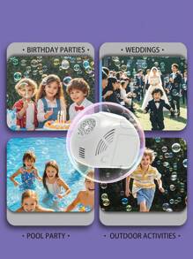 Máquina de burbujas automática para niños con operación de un solo botón, portátil y conveniente (Baterías y solución de burbujas no incluidas)