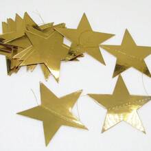 1set 4 Meters Shinning Bright Stars Decorate Birthday, Flags Blue Silver Gold Rose Gold House Decoration Outdoor Decoration Garland Stage Star Pendant