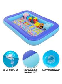 Piscina inflable, piscina rectangular, piscina redonda reforzada de doble capa, para juegos acuáticos en el patio trasero de la casa, jardín, exterior, interior, playa, interacción familiar, celebración de fiestas, apta para mayores de 3 años, regalo de cumpleaños
