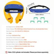 Manual Inflatable Belt Pack For Adults, 105N Buoyancy, Over 80 Pounds And Up To 59 In Waist Adjustable, Inflatable PFD Waist For Paddelboarding, Kayaking, Green/Black/Gray/Blue  (CO2 Cylinder Not Included) - Blue - View 7