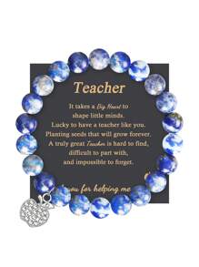 1PC Valentine's Day Gift For Teacher Apple Bracelet, Mother's Day Gift For Teacher, Christmas Gift For Teacher Apple Bracelet, Teacher's Day Gift For Teacher, Thanks Gift For Teacher, Mom, Mother, Mother's Day, Gift