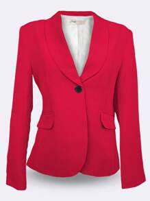 SACO LISO CON SOLAPA A UN BOTON - Rojo - Ver 2