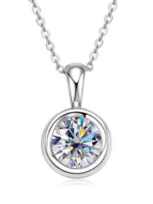 LOVESSOM S925 Sterling Silver Moissanite Pendant Necklace, Bubble Style, Elegant Luxury Women's Diamond Necklace, Jewelry Gift, Suitable For Weddings, Banquets, Christmas, Halloween, Anniversaries, Anniversary Gifts