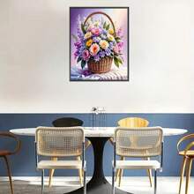 3D Diamant Kunst Blumenkorb Set - atemberaubendes kreisförmiges Acryl Edelstein Kunstwerk, DIY Handwerk und Dekorations Set, ohne Rahmen, geeignet für Zuhause, Schlafzimmer, Wohnzimmer, bietet entspannende Hobby-Erfahrung