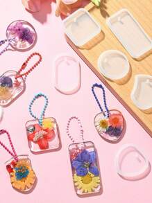 Resin Silicone Mold Resin Mold With Holes Resin Type Resin Soft Type 6pcs UV Resin Silicone Type Gypsum Earrings Necklace Keychain Accessories