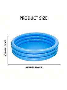 Piscina inflable, piscina rectangular, piscina redonda reforzada de doble capa, para juegos acuáticos en el patio trasero de la casa, jardín, exterior, interior, playa, interacción familiar, celebración de fiestas, apta para mayores de 3 años, regalo de cumpleaños