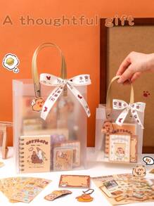 Capybara Themed Stationery Gift Set, High-Quality Writing Tools Combination Including Notebook, Bookmark And Accessories, Paper Material, Perfect Stationery Set, Gift For Graduate, Friend