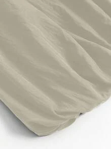 Saia Volumosa Feminina com Elástico na Cintura e Bolsos, Saia Longa Reta em Cor Sólida