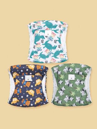 3パック 犬用おむつ、高吸収性 オス犬用おむつ、洗濯可能、丈夫な犬用おむつ - プレミアムオス犬用おむつ、犬の失禁とパピートレーニングに適しています。