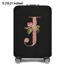 Initial Name A To Z Rose Gold Letter Luggage Cover Stretch Fabric Suitcase Protector Baggage Dust Case Cover Suitable For 18-32 Inch Suitcase Case Travel Organizer Luggage Protector Bag For School School Accessories School Stuff - Black - View 62