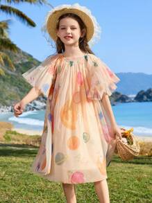 ASK JUNIOR Tween Girls Casual Vacation Whimsical Floral Print Dress - Multicolor - View 7