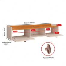 Suspended Panel Rack For Bedroom Or Living Room TV 1.20cm Niche 2 Doors - Colors