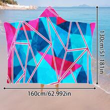 1 pièce Serviette de plage à capuche extra large, surdimensionnée, super absorbante, couverture de plage anti-sable, serviette de plage en fibre super fine, indispensable pour l'été, coupe-vent, écran solaire, plage, fête, séchage en voyage, camping, accessoires de plage, cadeau essentiel de vacances