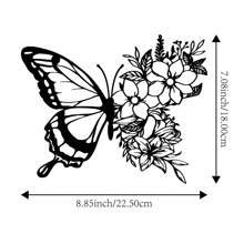 1pc, Butterfly Metal Wall Decor, Boho Butterfly Decor, Wall Art Iron Hanging, Wall Decor, Flower Wall Art For Bedroom Living Room Home, Indoor Outdoor Farmhouse Decor Gifts Birthday Graduation
