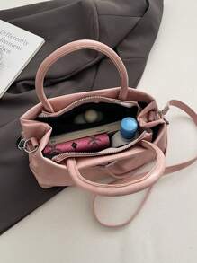 Bolso de hombro de moda de unicolor de PU para mujer, versátil y ligero de gran capacidad, bolso cruzado, diseño bonito y simple, estilo oficinista elegante, adecuado para estudiantes universitarias, mujeres trabajadoras, oficina, campus, viajes de negocios, fiestas, viajes al aire libre y regalo de cumpleaños