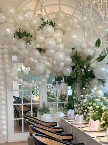 10/30/50/100pcs Pearly White Latex Balloons, 5-18 Inch, For Birthday Party, Wedding, Bridal Shower, Anniversary, Bachelorette Party, Decoration, Photography