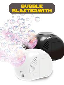 Máquina de burbujas automática para niños con operación de un solo botón, portátil y conveniente (Baterías y solución de burbujas no incluidas)