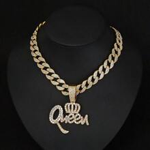 New Design Fashion Crown Queen Pendant With Ice Chain, Stylish Gift For Women
