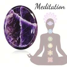 QYDCX Natural Amethyst Thumb Worry Stone - Anxiety Relief Pocket Crystal For Stress & Sleep, Chakra Healing Gift With Polished Energy Balance, Meditation Office Desk Decor, Acupressure Therapy Tool