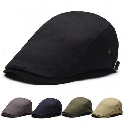 春夏男士四季贝雷帽复古鸭舌帽轻板文艺风前卫帽英伦时尚画家帽