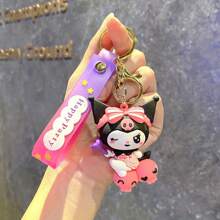 Sanrio Sanrio 1pc Kuromi Series Keychain Cute Anime Doll Key Chain Ring Bag Backpack Charm Car Key Pendant Women Daily Use Gift,Kuromi,Kuromi Stuff,Kuromi Keychain