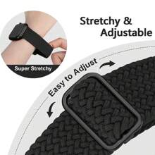 2 Packs 18mm Braided Stretchy Nylon Watch Bands Compatible With Garmin Venu 3S/2S,For Garmin Forerunner 255S/265S Band,Vivoactive 4s/Vivomove 3s/Move3S Watch Band,For HW Watch GT4 GT5 41mm/GT5 Pro 42mm Band,For Fossil GEN6 42mm/Women's Sport Watch Band,Quick Release Loop Elastic Strap For Women Men