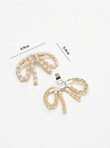 DIY Faux Pearl Shoe Flower Decor, Suitable For High Heels - Gold - View 2