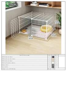 Large Indoor Cat Villa With Pet Hammock, Cat Bathing Cage, Litter Box, Double-Decker Swing & Fence, Anti-Jump Cat Cage
