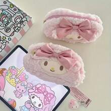 Sanrio 1pc Sanrio Plush Lamb Piano Keyboard Cover - High Capacity, Cute Girly Office Desk Accessory, Pencil Case