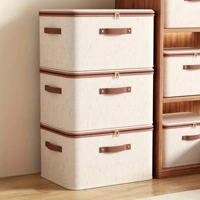 Foldable & Portable Storage Box, Dust-Proof Clothes & Quilt Organizer, Spring-Loaded Home Storage Container - Convenient & Space-Saving, Suitable For Bedding, Fabrics, Storing Clothes & Quilts For Spring, Outdoor Yard Storage, Back To School Season (Slight Color Transfer & Printing May Occur Due To Textile Material But Won't Affect Usage) Bag, Makeup Bag, Toiletry Bag, Desk Organiser, Cosmetic Bag, Makeup Pouch, Jewellery Box, Pouch, Makeup Brush Holder, Brush Holder, Perfume Organiser, Pouch Bag,Gifts For Women,Christmas Gifts,Gift Ideas For Women,Room Decor