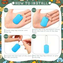 Juego de 40 piezas de placas de identificación para perro en multicolor, que incluye 20 placas de identificación en blanco de aluminio y 20 cadenas de bola de acero con placas rectangulares en blanco para manualidades decorativas y etiquetas para mascotas