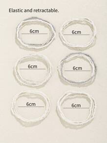 20pcs Women's Boho Style Glass Bead Layered White Bracelet - White - View 3