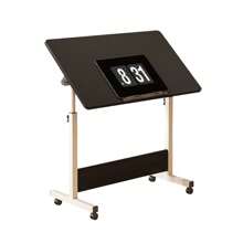 Adjustable Height Standing Desk, Foldable Standing Desk Mobile Stand Up Desk With Wheels Small Rolling Laptop Stand Portable Computer Workstations For Small Spaces And Home Offices - 黑色 - 查看 8