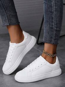 Damen weiße Lässig Sport Sneaker, Damen Große Größen Skateboard Schuhe, Frühling/Sommer neue Mode vielseitige leichte atmungsaktive Lässig Schuhe, Schulanfang Studentenschuhe
