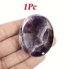 QYDCX Natural Amethyst Thumb Worry Stone - Anxiety Relief Pocket Crystal For Stress & Sleep, Chakra Healing Gift With Polished Energy Balance, Meditation Office Desk Decor, Acupressure Therapy Tool
