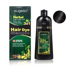 Dark Brown Hair Color Shampoo For Gray Hair 500ML Instant Hair Dye Shampoo For Men & Women-3 In 1 Color Shampoo+Natural Black Hair Color Shampoo For Gray Coverage+True Sons Hair Dye Foam For Men, 3 In 1 Herbal Hair Shampoo For Women And Men, 500ML - 黑色 - 查看 1