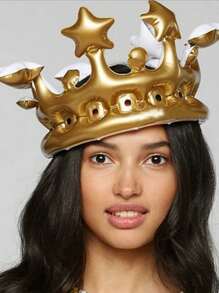 2pcs Inflatable Adult Queen Crown, Bizarre Dress Hen Party Decoration Toys, Inflatable Crown Carnival Costumes, King Costumes.This Small Crown Is Perfect For Adults, Adding A Touch Of Fun To Birthday Celebrations, Role-Playing Events, And Costume Parties