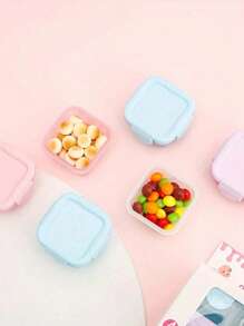 1-4 Packs Mini Food Storage Containers Set, , Kitchen Lunch Box Fridge Sealed Container, Rectangular Plastic Sealed Storage Box Small Food Container Plastic Sealed Box, Multifunctional Condiment Box, Sealable Lids, Stackable, Multipurpose, Portable For Snacks, Fruits, Oats, Travel & Home Organization, Baskets, Bins & Containers For Home Organization, Kitchen Supplies School Supplies,Back To School - Multicolor - View 4