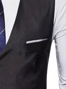 4-Button Men's Suit Vest Korean Slim Fit Casual Waistcoat, Lightweight Bridesmaid Slim Fit Vest