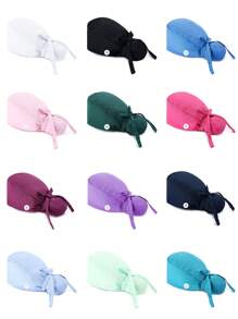 1 chiếc mũ y tá Unisex, màu trơn, thiết kế băng đô, thoáng khí và thấm mồ hôi, thích hợp cho bệnh viện, viện dưỡng lão, mọi mùa - A - Xem 11