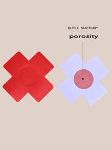 乳房贴纸 乳房贴纸 12件/6件/2件 一次性乳房贴纸 乳房贴纸 性感可爱乳头贴 爱心形乳房贴纸 - 紅色 - 查看 3