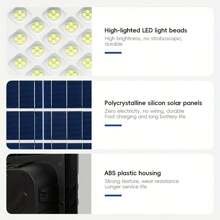 Outdoor Solar Street Lights With Remote Control, Featuring Human Sensing And Smart Light Control, IP67 Waterproof, Suitable For Long-Lasting Illumination In Gardens, Garages, Warehouses, Pool Areas, And Farms.