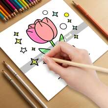 1 Libro para colorear creativo de papel talla grande grueso y mejorado, 24 páginas de 7.9X7.9 pulgadas para adultos, con diseño exquisito, para mejorar la atención, alejarse de los teléfonos, inspirar la creatividad, pasar tiempo dibujando y pintando en un libro de arte. - Plantas y flores sencillas - Ver 6