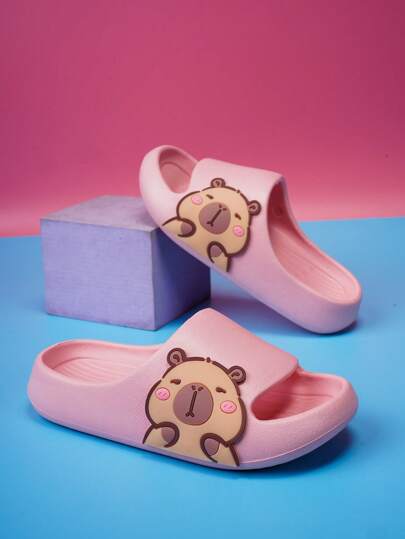 Skumtofflor för barn, lätt anti-halk mjuk botten, söt avslappnad komfort Snabbtorkande rem, enkel enfärgad tjock sula, lämplig för pojkar och flickor, strandsandaler