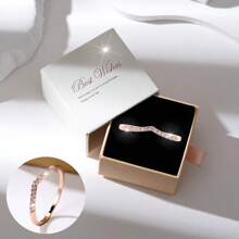 1pc Stylish And Minimalist Women's Premium Gift Box Packaged Classic Versatile Ring - JZ5004 - View 19
