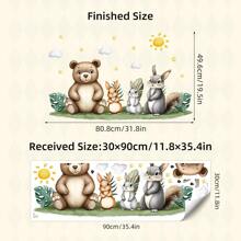 BRUP 1/2 件 PVC 水彩可爱大象长颈鹿叶子图案可爱森林动物墙贴，防水，可移除贴花适用于卧室、育儿室和游戏室墙壁装饰和家庭美学礼物生日毕业房间装饰家居装饰浴室装饰卧室装饰房间装饰用品客厅装饰家居装饰客厅墙壁艺术墙纸个性化贴纸 - 彩色 - 查看 6