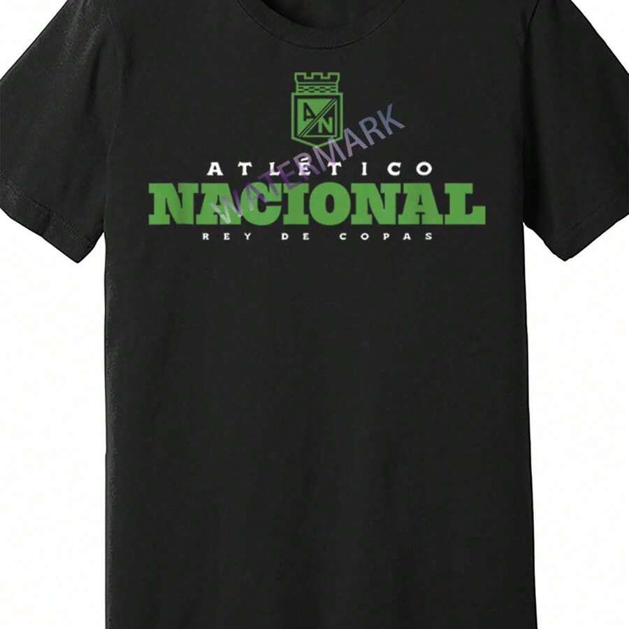 Atletico Nacional De Medellin Exclusive Collection 66405 Funny Men's Short Sleeve Graphic T-Shirt - màu đen - Xem 1